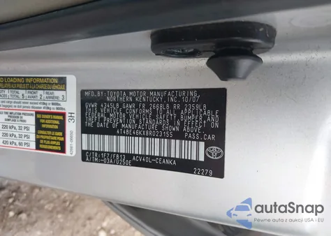 2008 Toyota Camry из США, поврежденный, VIN 4T4BE46KX8R023155